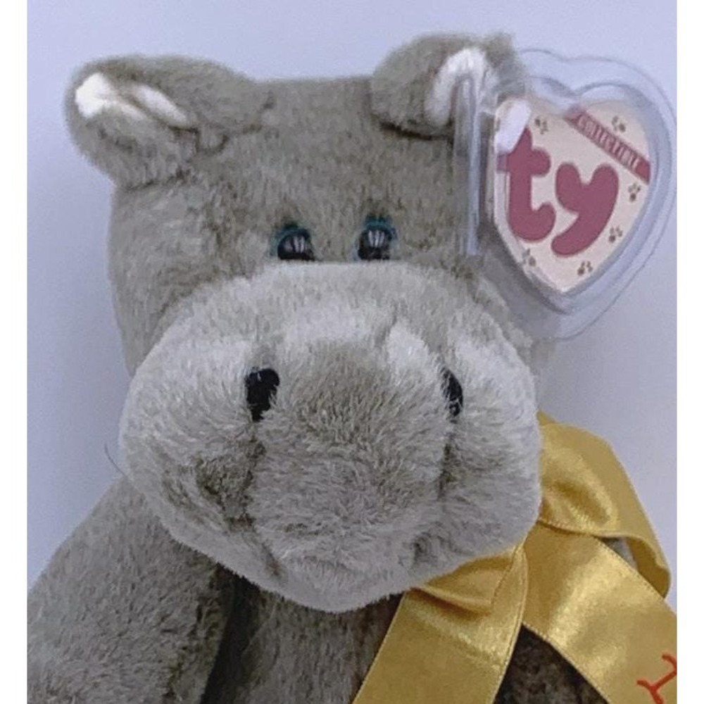 Vtg TY Attic Treasure GRACE Plush Rare I Love You Jointed Hippopotamus 1993 NOS